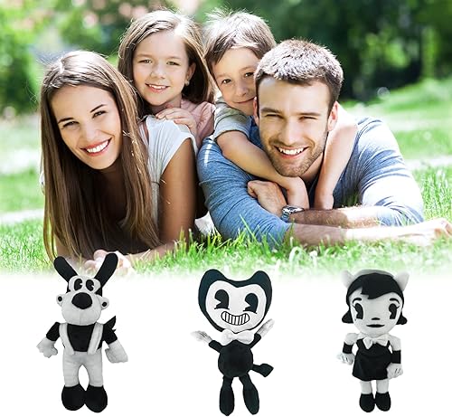 Miniatura 2 de Bendy - Juguete de peluche 3 piezas de peluche Bendy and The Ink Machine lindo juego de terror animales de peluche suaves para niños y fanáticos del
