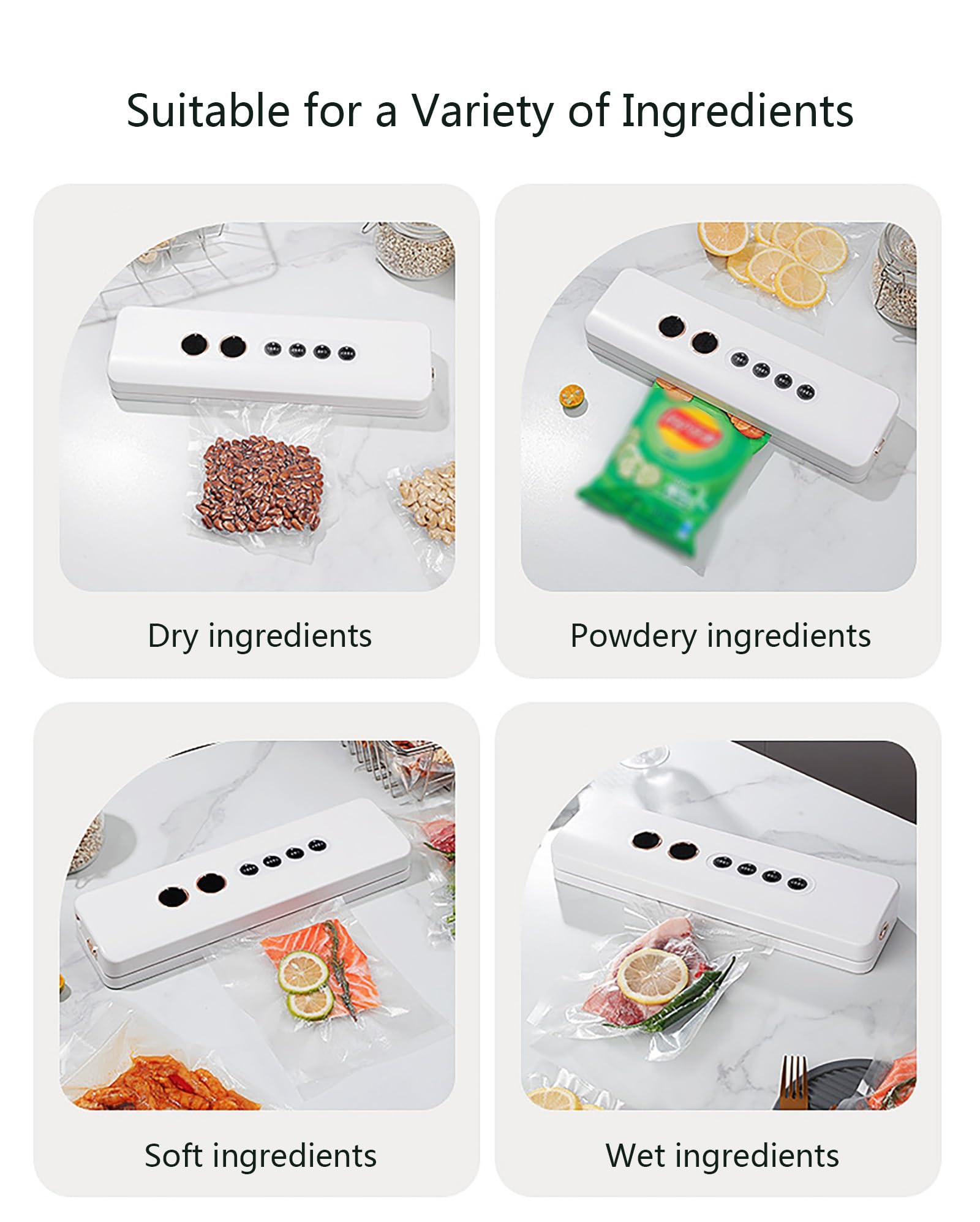 Vacuum Sealer Machine with Wireless Portable Design for Kitchen, Camping & RV, 3-Seal Modes W/Dry & Moist Food(Black)