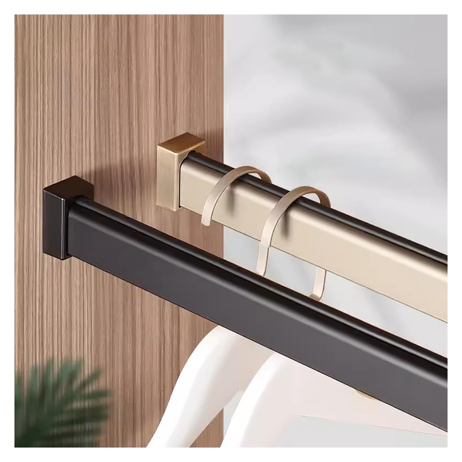 Tringle de placard sur mesure champagne en métal robuste pour armoire