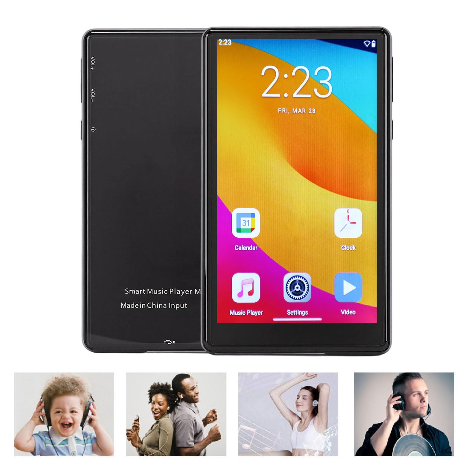 Tosuny Reproductor MP3 con y WiFi, Reproductor MP4 con Pantalla Táctil Completa HD de 5.0"con Altavoz, Reproductores de Música HiFi Portátiles con Radio FM, Libro Electrónico, (Black)