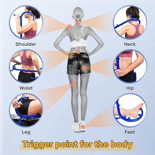 Miniatura 4 de Gancho de masaje de espalda, herramienta de masaje de punto de gatillo, terapia de bastón de masaje manual para aliviar el dolor de espalda, cuello