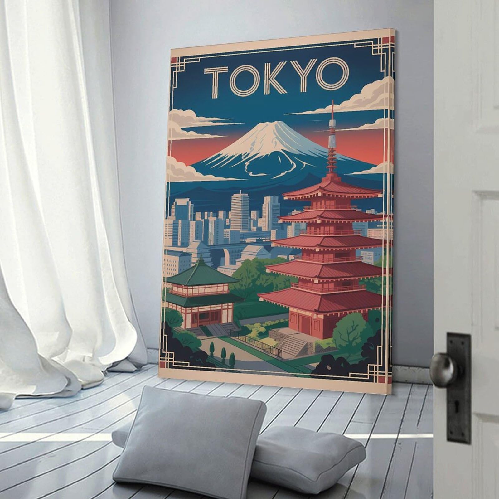 Junmoney Tokyo Travel (5) Room Decor Wall Art 08x12inch(20x30cm), for Bedroom Walls, Guest Spaces Or Lounges, An Easy Wall Refresh for Bedrooms