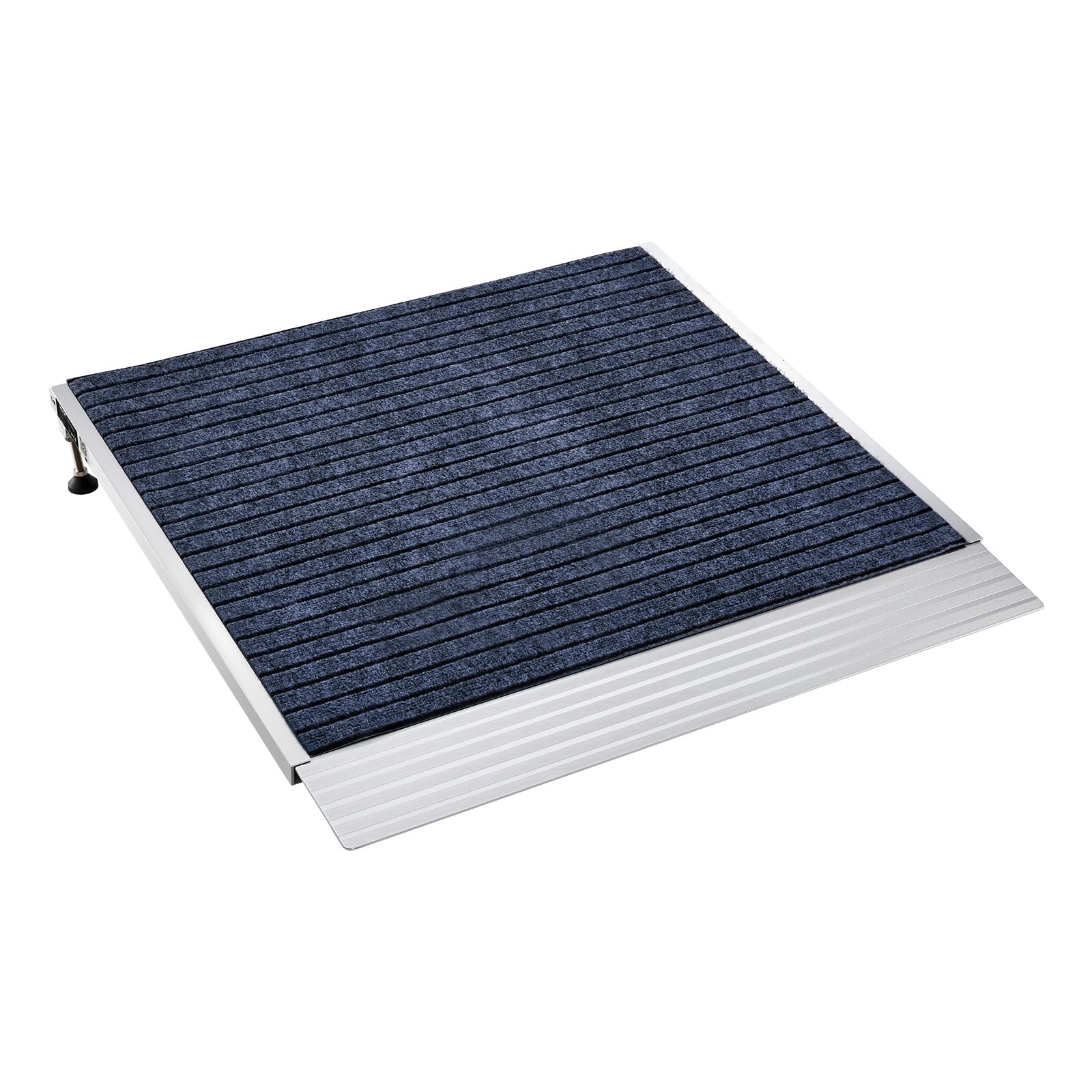 VEVOR Rampa progowa do drzwi, 91,5 x 91,5 cm, aluminiowa rampa do wózków inwalidzkich, regulowana wysokość, antypoślizgowa powierzchnia, maksymalne obciążenie 317,5 kg, do schodów, drzwi, wózków i