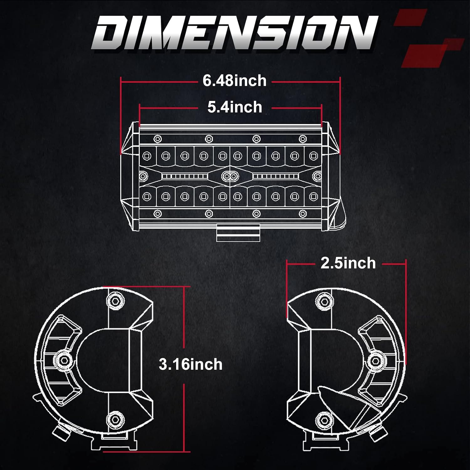 LED Pods, OFFROADTOWN 2pcs 6inch 240W LED Light Bar Off Road Driving Lights LED Work Light Spot Flood Combo Fog Light Waterproof Cubes for Truck Boat Pickup UTV ATV Marine Motorcycle