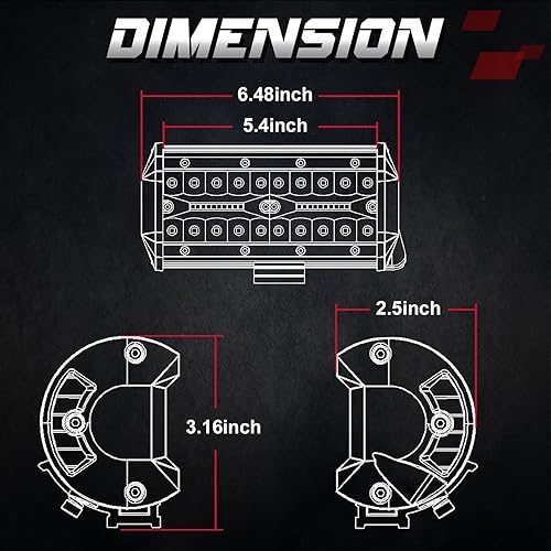Miniatura 2 de Cápsulas LED, OFFROADTOWN 2 piezas de 6 pulgadas y 240 W, luces de conducción todoterreno, luces LED de trabajo, barra de luz de trabajo, foco de