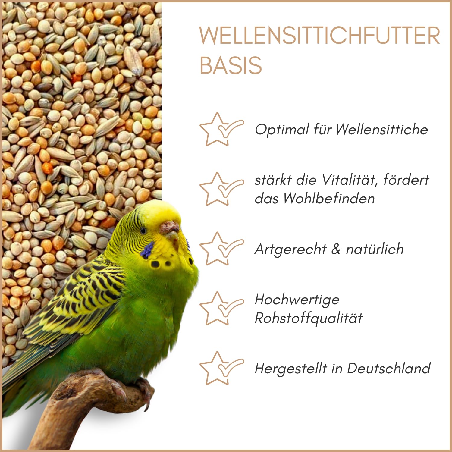 Supravit Wellensittichfutter Basis 25 Kg - Basis Körnermischung für Sittiche