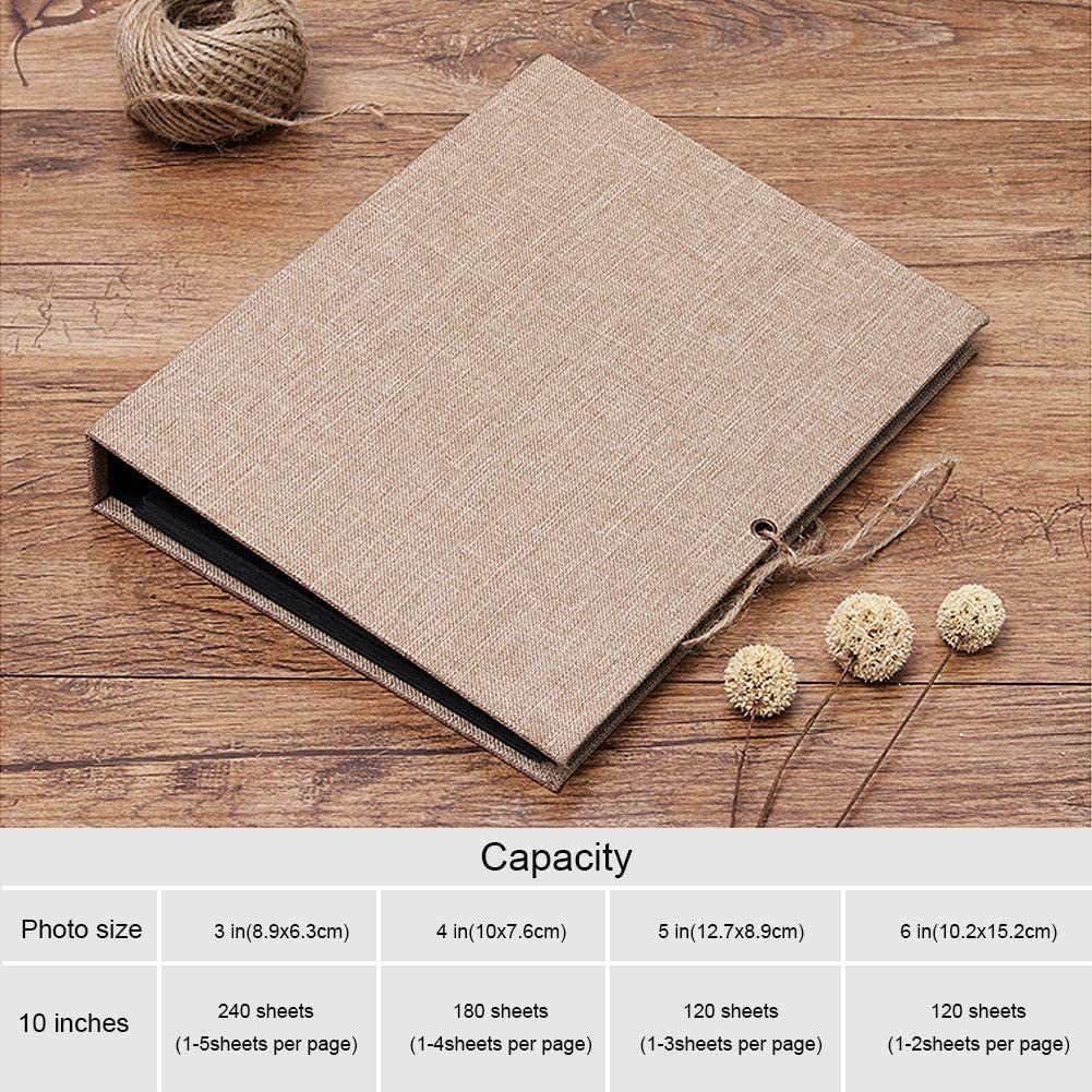 DIY Album Fotografico Kraft - Scrapbooking Fai Da Te Con 60 Pagine, Per Nozze, Compleanni, Anniversari - 2 Pezzi