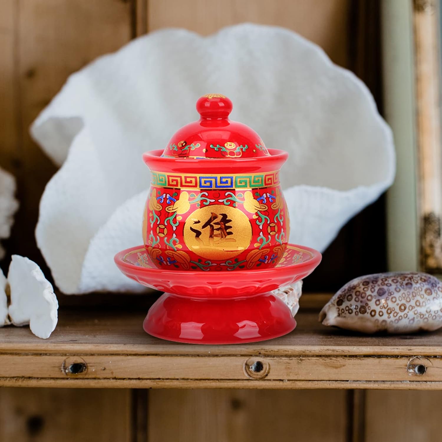 JK478] 陶器製 仏教美術 二重塔 多宝塔 信楽焼 寺院 寺 庭