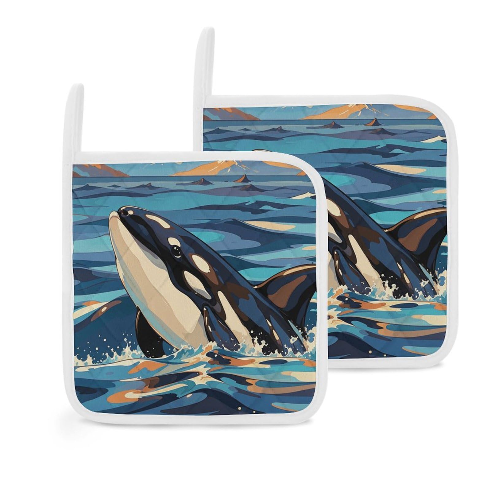 Amazon.com: Pot Holder Set of 2 Orca Killer Whale Print Potholder