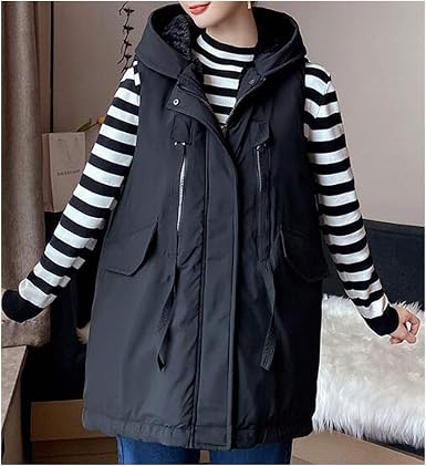 Chaleco abrigado de Invierno para mujer, abrigo de lana suave con capucha,  prendas de vestir, moda femenina, chaleco grueso informal, chaqueta, chaleco  sólido de piel para mujer|Chalecos y chalecos| - AliExpress