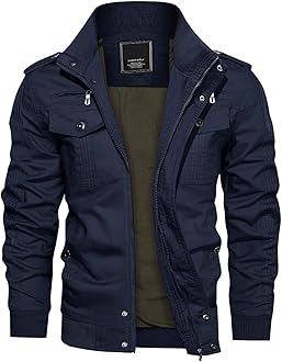 – Mens Warm Fleece Cargo Jacket Winter Military Bomber Jackets Windproof Work Coat with Multi Pockets