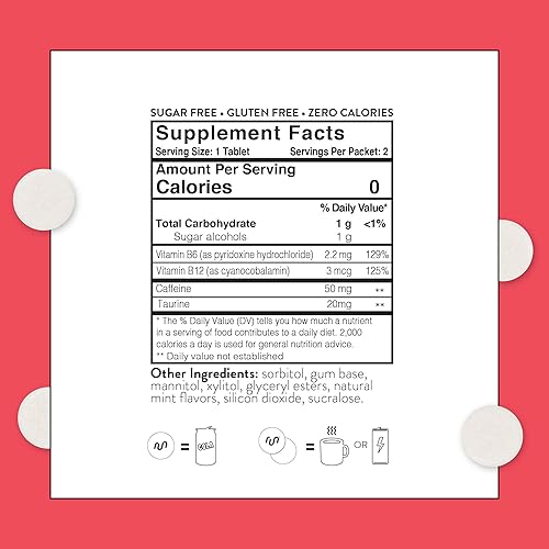 Vista 20 de RUN GUM Cinnamon Energy Gum 50 mg de cafeína, taurina y vitaminas B por pieza, 24 piezas (paquete de 12), 2 piezas = 1 café o bebida energética, sin