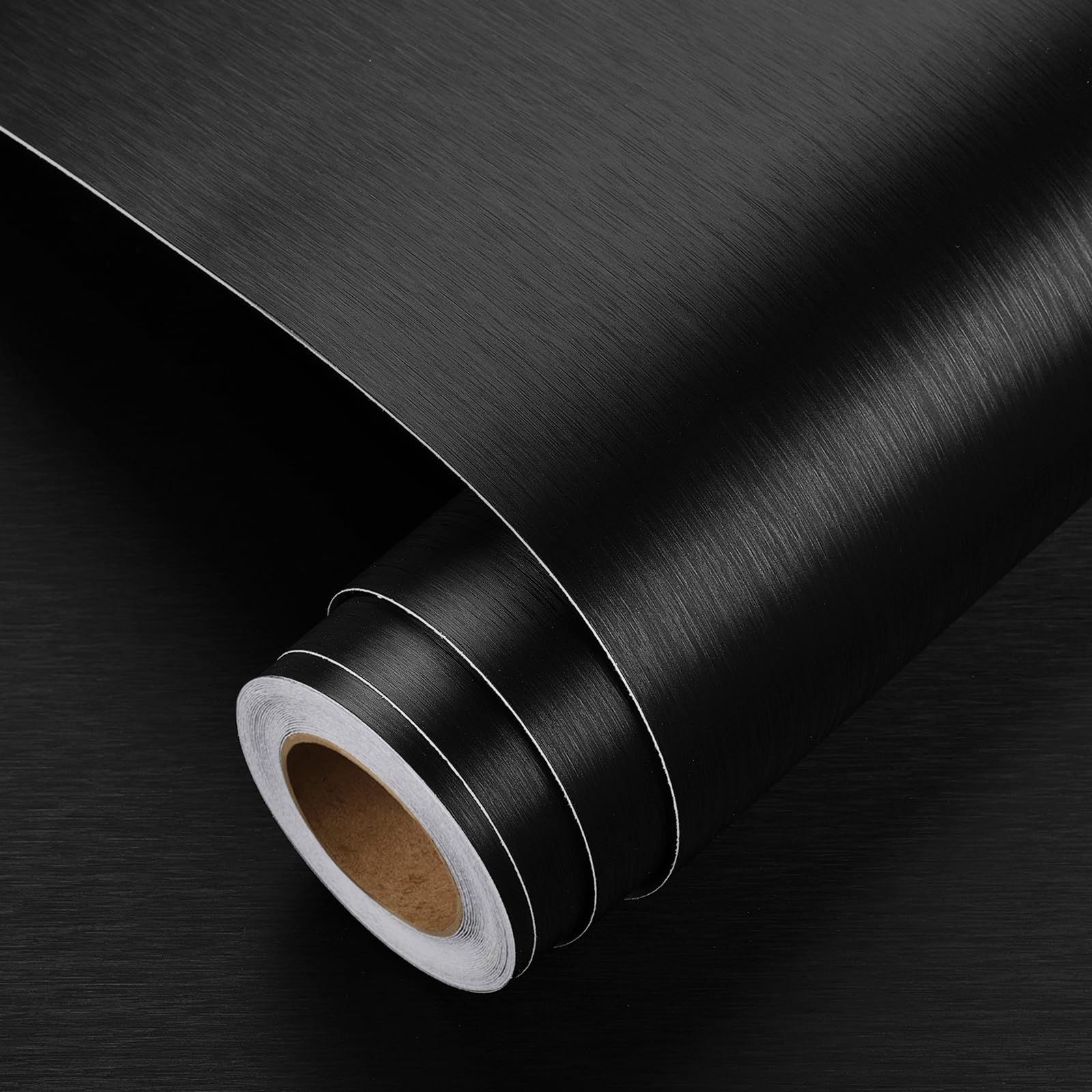 YENHOME Black Stainless Steel Contact Paper for Appliances Dishwasher 17.7"X276" Black Metallic Wallpaper Stick and Peel Heavy Duty Thick Self