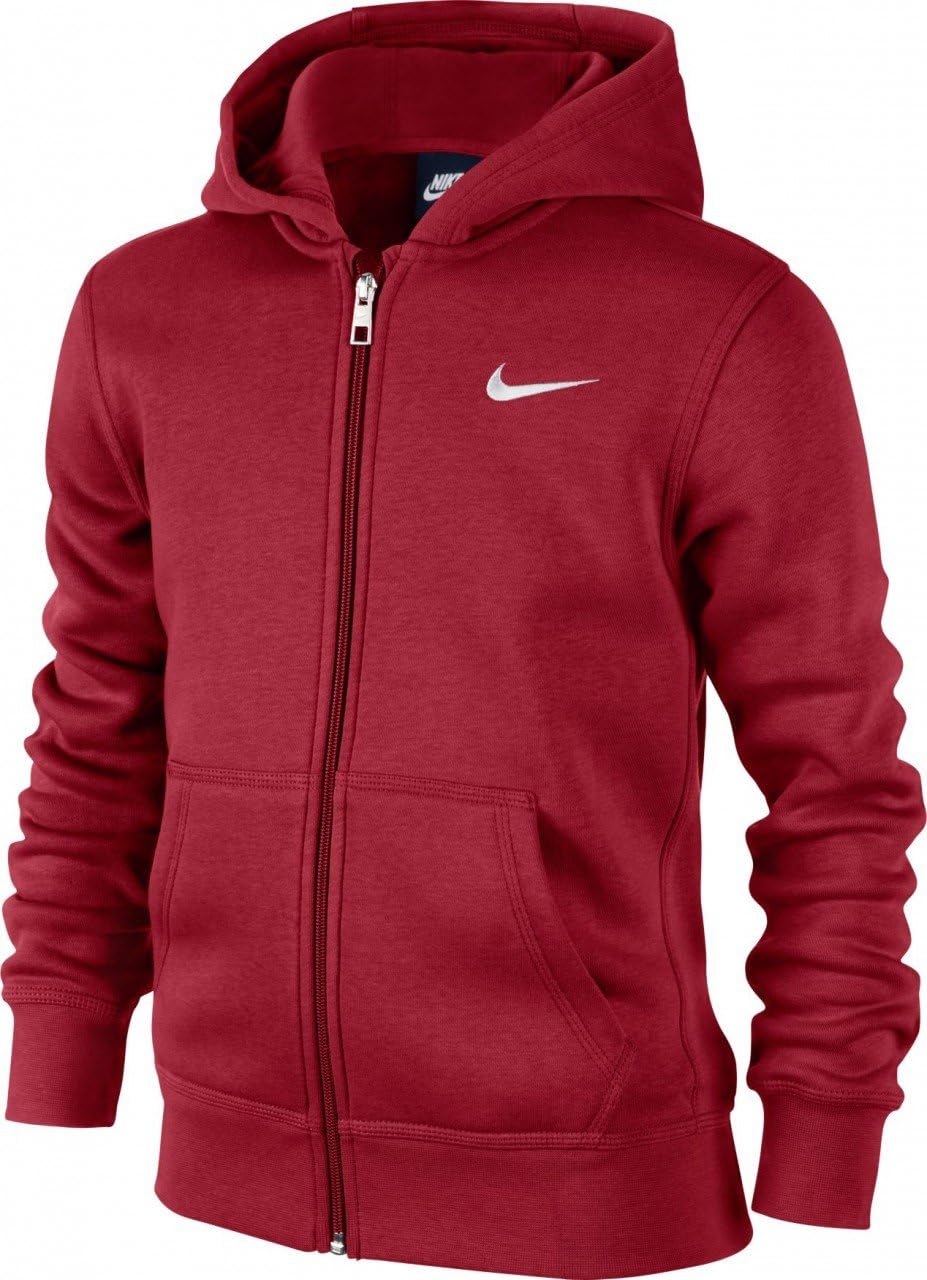 Nike Fleece Hoodie Boys 1214 Medium Red Clothing