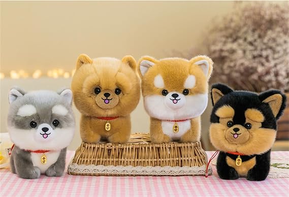 Dog Plush Stuffed Animal,Simulated Plush Toy,Cuddly Plush Pillow Animal,Gifts for boy Girl (Brown, 9.8 in)