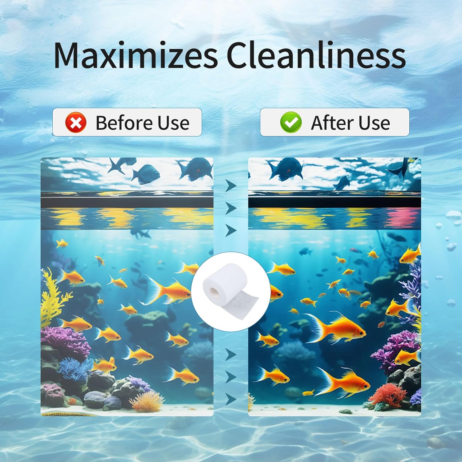 2 Pack Replacement Fleece Roll Compatible with Red Reef 500, 92 Ft x 4.45" High, High Compatible Filtration System for Coral Tanks, Automated Maintenance