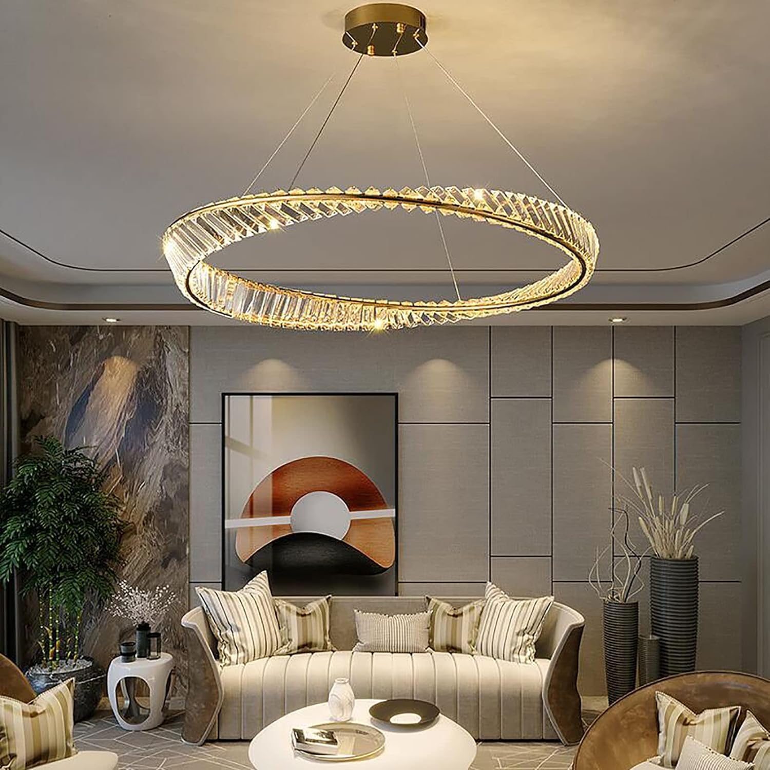 豪華 クリスタルシャンデリア 円形