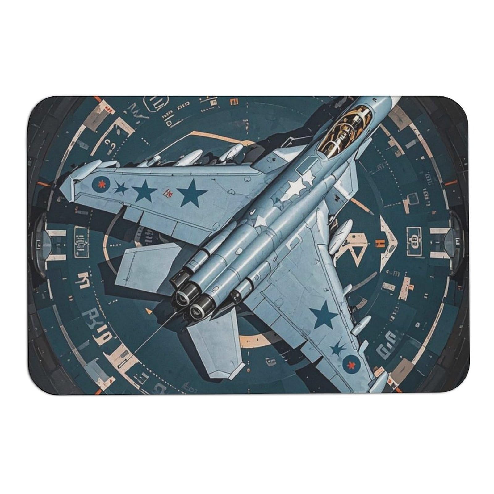Tapis de bain Air Force Fighter Jet absorbant l'humidité pour éliminer l'eau sur le carrelage