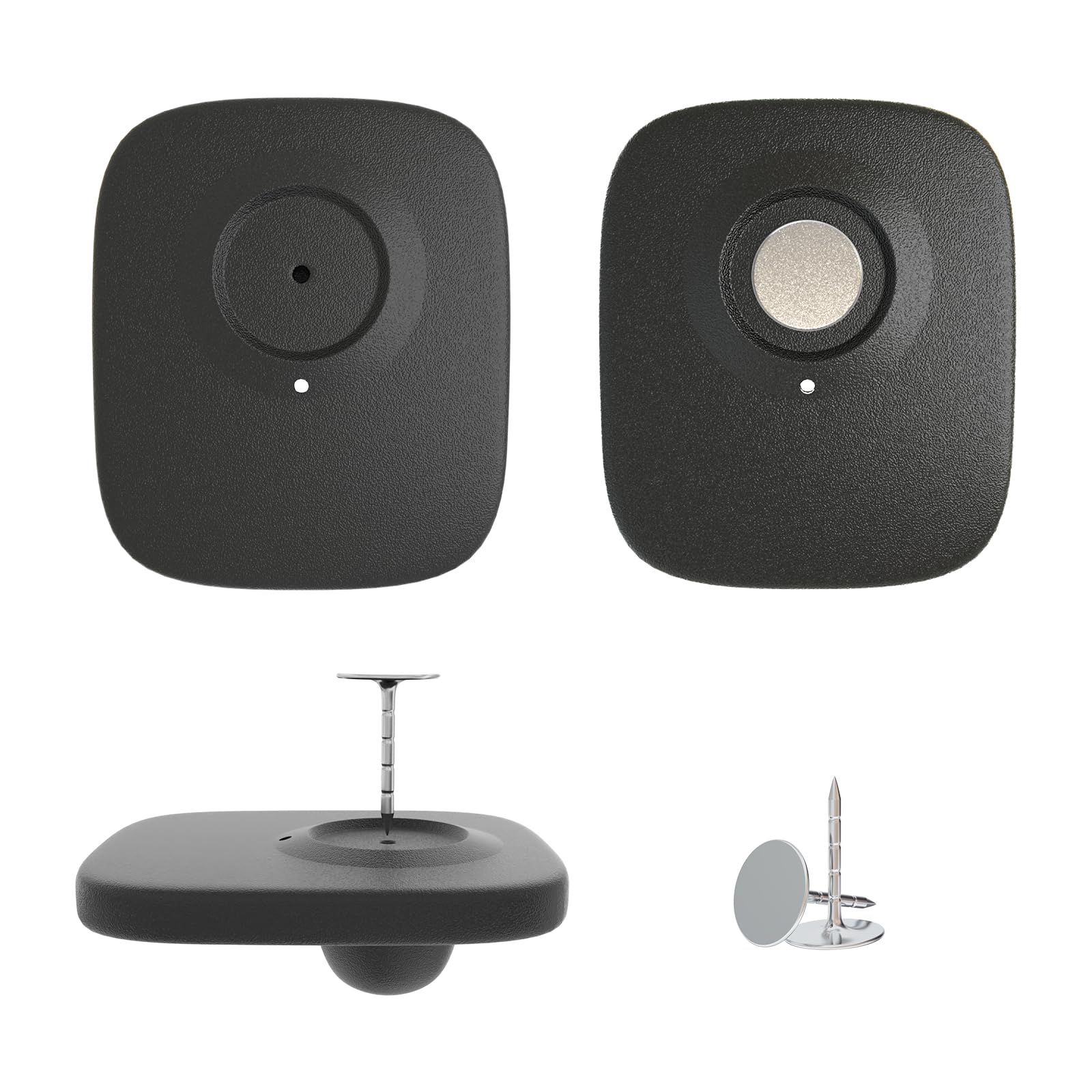 100 etichette antifurto di sicurezza, etichette rigide per negozio con cavo da 150 mm, compatibili RF 8,2 MHz per abbigliamento, scarpe e borse (1,6 × 1,8 pollici) (100)