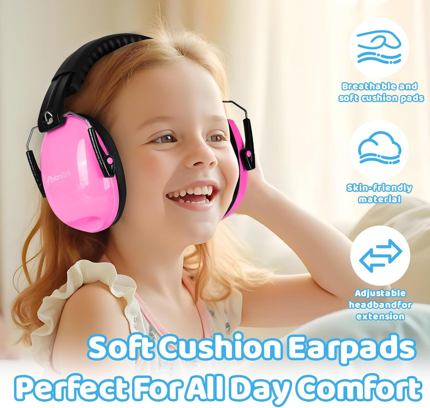 MelonArt Kids Noise Cancelling Headphones 6 Pack, Kids Ear Protection Earmuffs Child Sensory Headphones Toddler Soundproof Headphones Noise Reduction for Autism Shooting(Blue & Pink & Green)