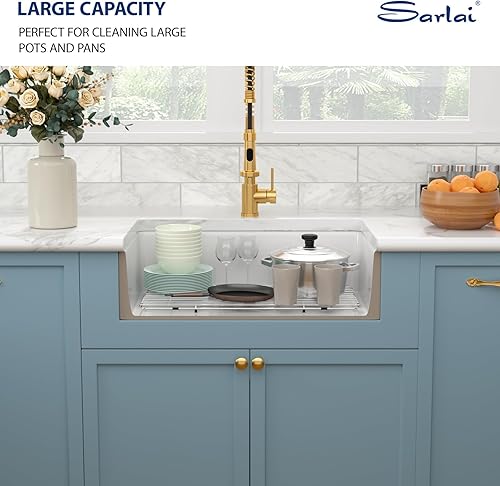 Miniatura 8 de Sarlai - Cerámica de porcelana de fregadero de porcelana, color blanco