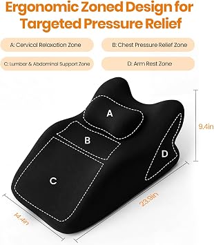 Memory Foam Ergonomic Wedge Pillow for Sleeping, Acid Reflux & Snoring Relief, 27Angle Perfect Position Wedge Pillow with Washable Cover, Comfort Support for Waist, Neck & Back