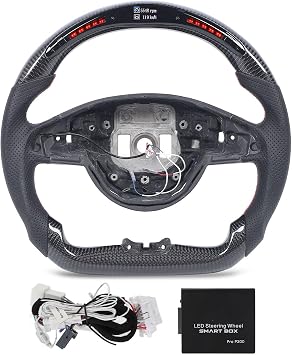 LED Display Shift Lights Carbon Fiber Steering Wheel Car Sport Steering Wheel AMG Line A B C E S CLA GLC GLE W176 W205 W213 W222 X253 W166 C117