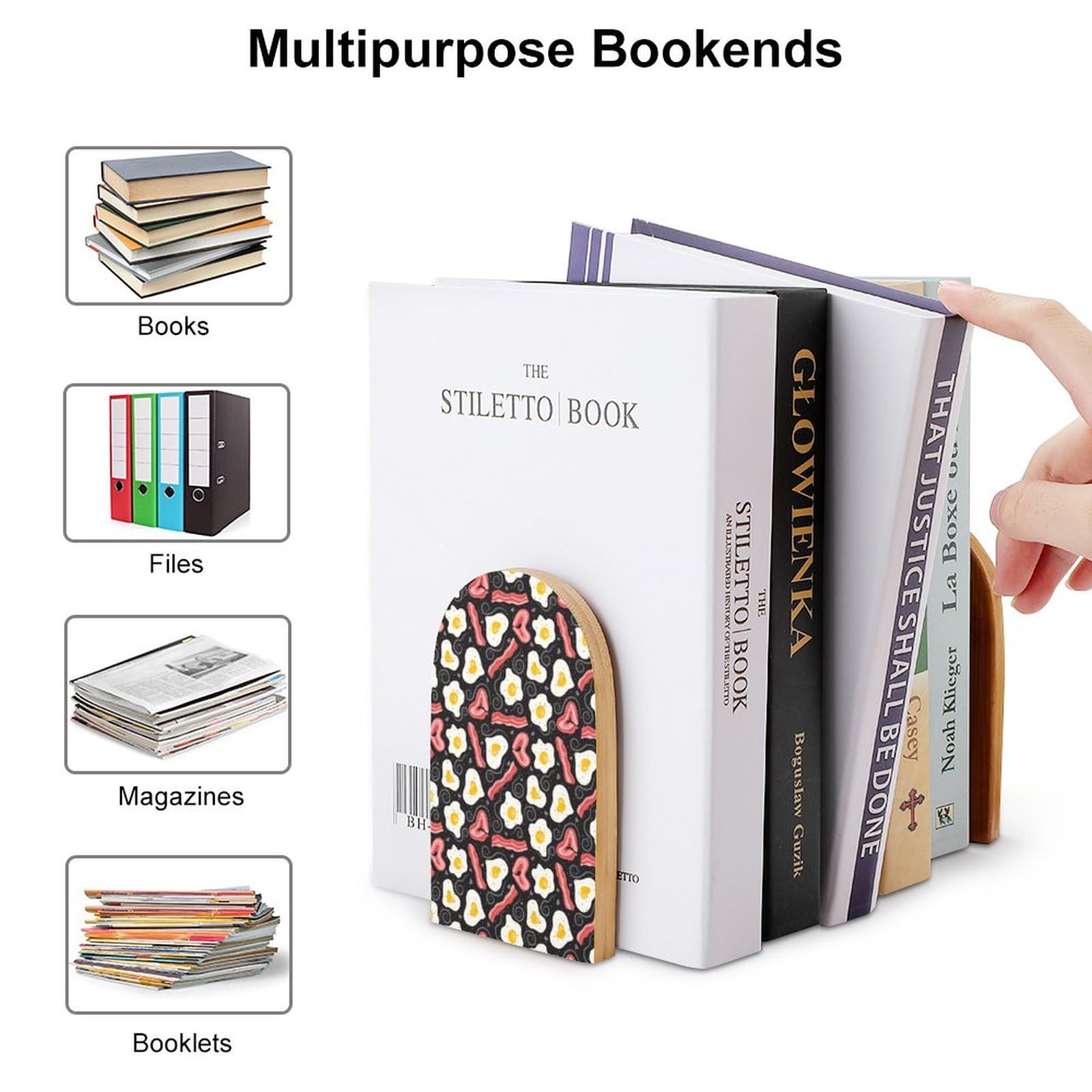 LIWI-Serre-Livres en Bois Bio pour étagères, Serre-Livres antidérapants, Support de Serre-Livres