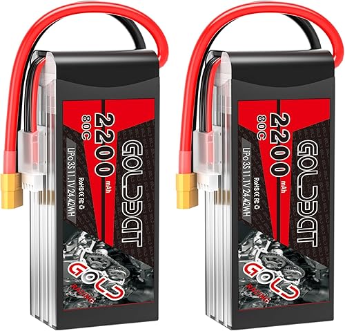 GOLDBAT 3S 11.1V Lipo Batería 2200mAh 80C XT60 Conector 3S Batería corta para vehículos RC Car Vehículos RC Barco Drone Avión Quadcopter Helicóptero