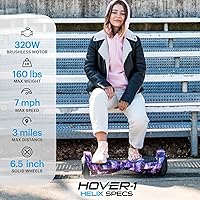 Vista 2 de Hover-1 Helix Patineta eléctrica autoequilibrante con velocidad máxima de 7MPH, autonomía de 4 millas, carga completa de 6 horas, altavoz Bluetooth