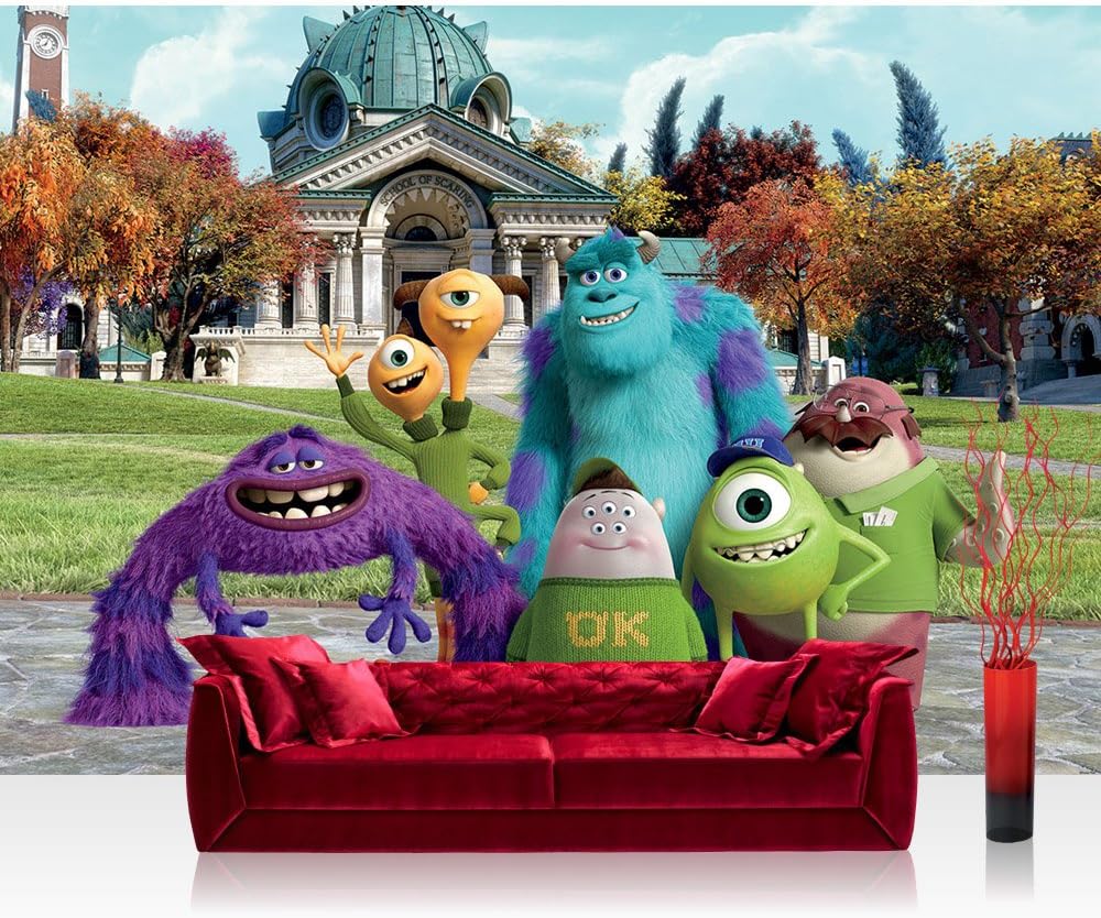 Premium Plus Fleece Photo Wallpaper Wall Mural Photo Wallpaper – Disney Monsters University Mike Wazowski Wazowski Sullivan Brown Multicolour – No. 1439, Colourful, Fototapete 208x146cm | PREMIUM PLUS