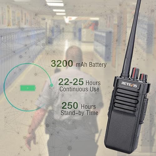 Miniatura 5 de Retevis RT29 - Radios bidireccionales de mano de largo alcance, radios de 2 vías resistentes con 3200 mAh recargable, llamadas de seguridad,