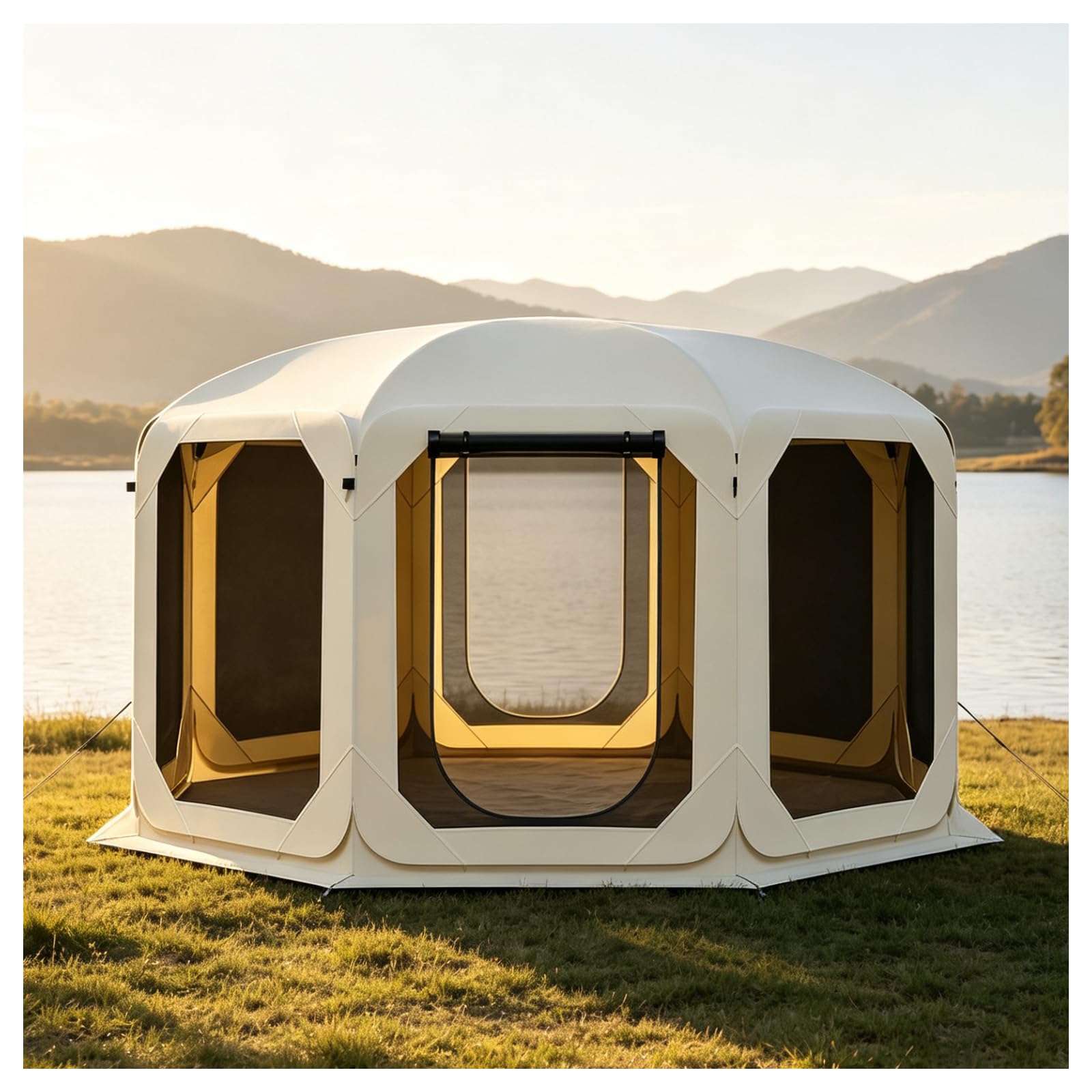 ZHENYUWANG Portable instant-setup mesh tent with netting Hexagon