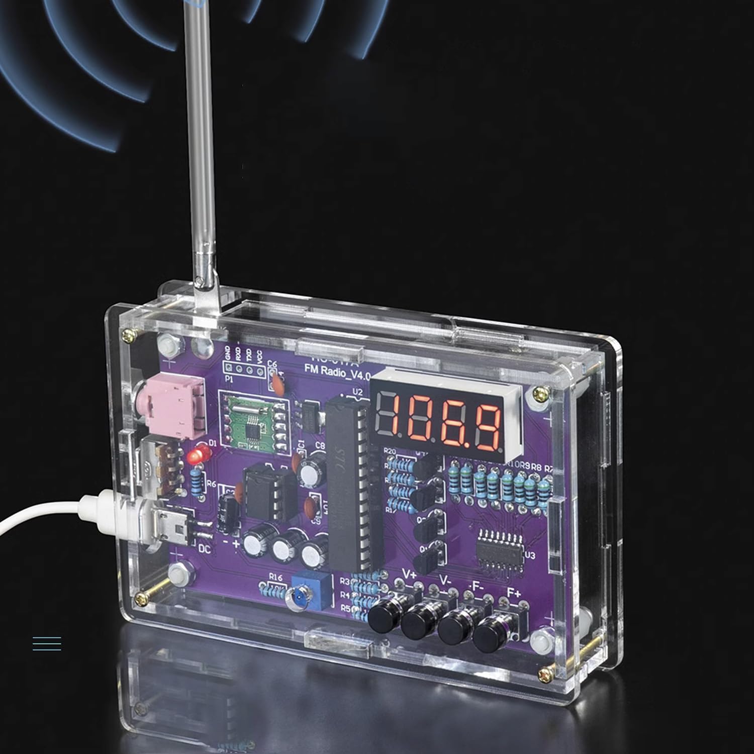 DIY FM Radio Electronic Kit Adjustable Frequency 87-108MHz Digital Display DIY Soldering Project Practice Solder RDA5807S - 502