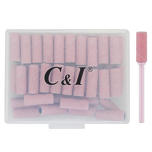 Miniatura 10 de C & I 50 piezas de mini bandas de lijado y 1 mini mandril de uñas de gel acrílico para quitar las uñas postizas, moldear la cutícula y la función de