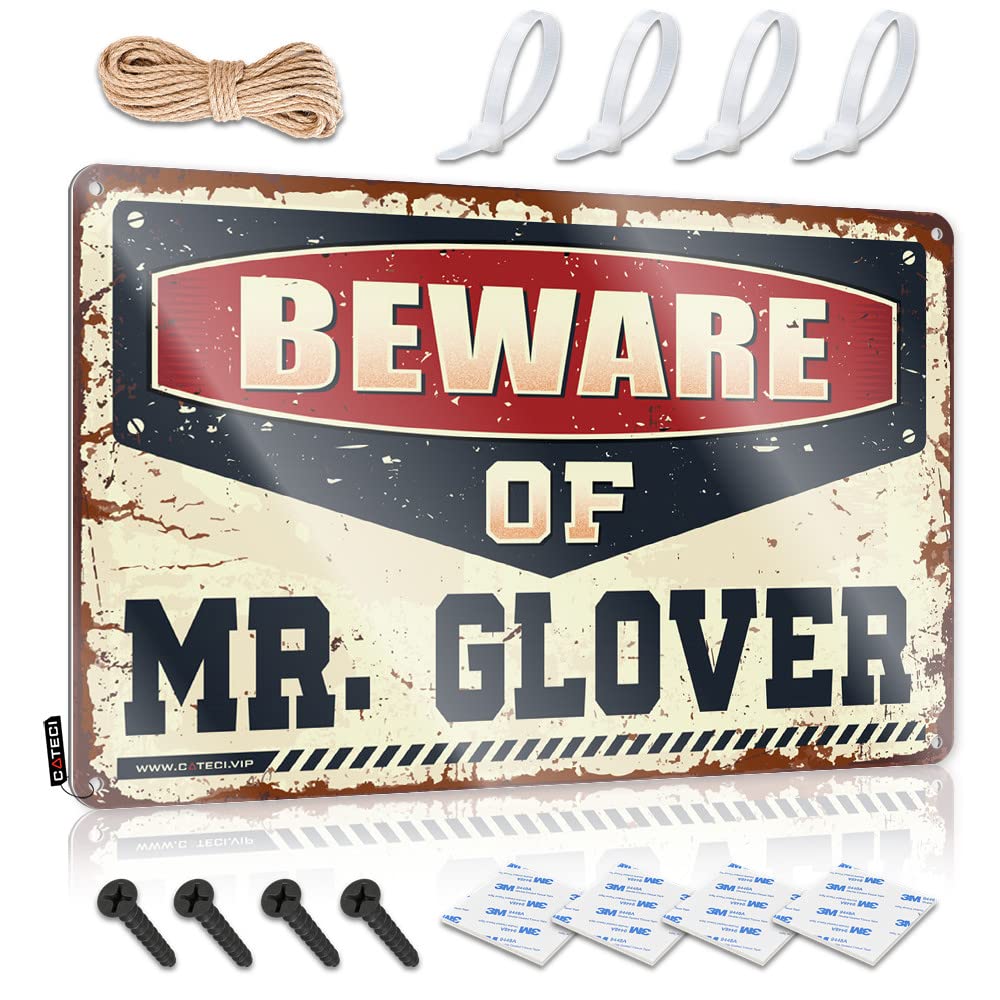 Bar For Man Cave Beware Of Mr. Glover Tin Sign Mancave Accessories Men Funny Home Decor(30X40CM)