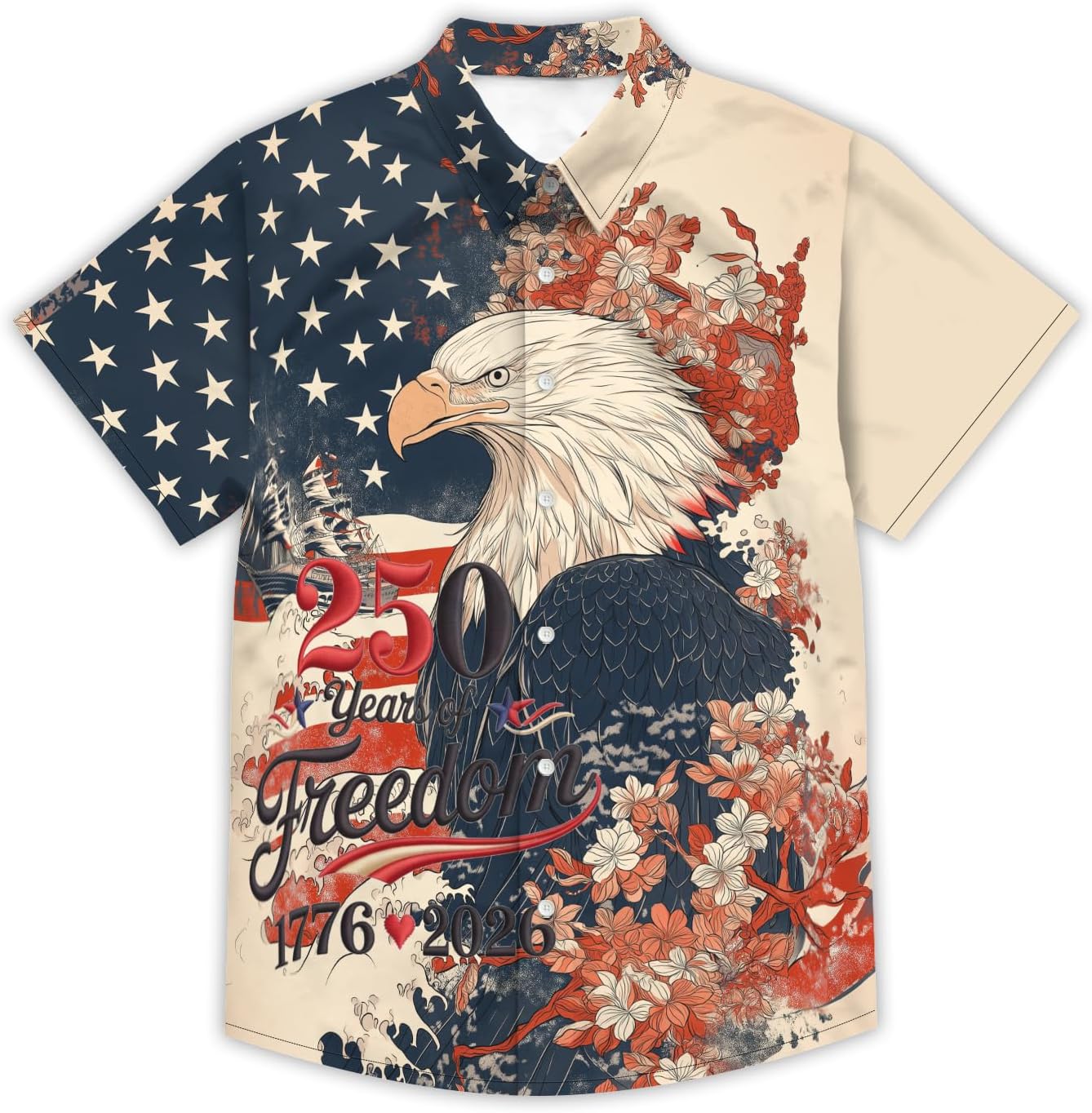 Men's Hawaiian Funny Beach Tropical Short-Sleeve Holiday Print Fun Shirt Casual Button Shirt Unisex