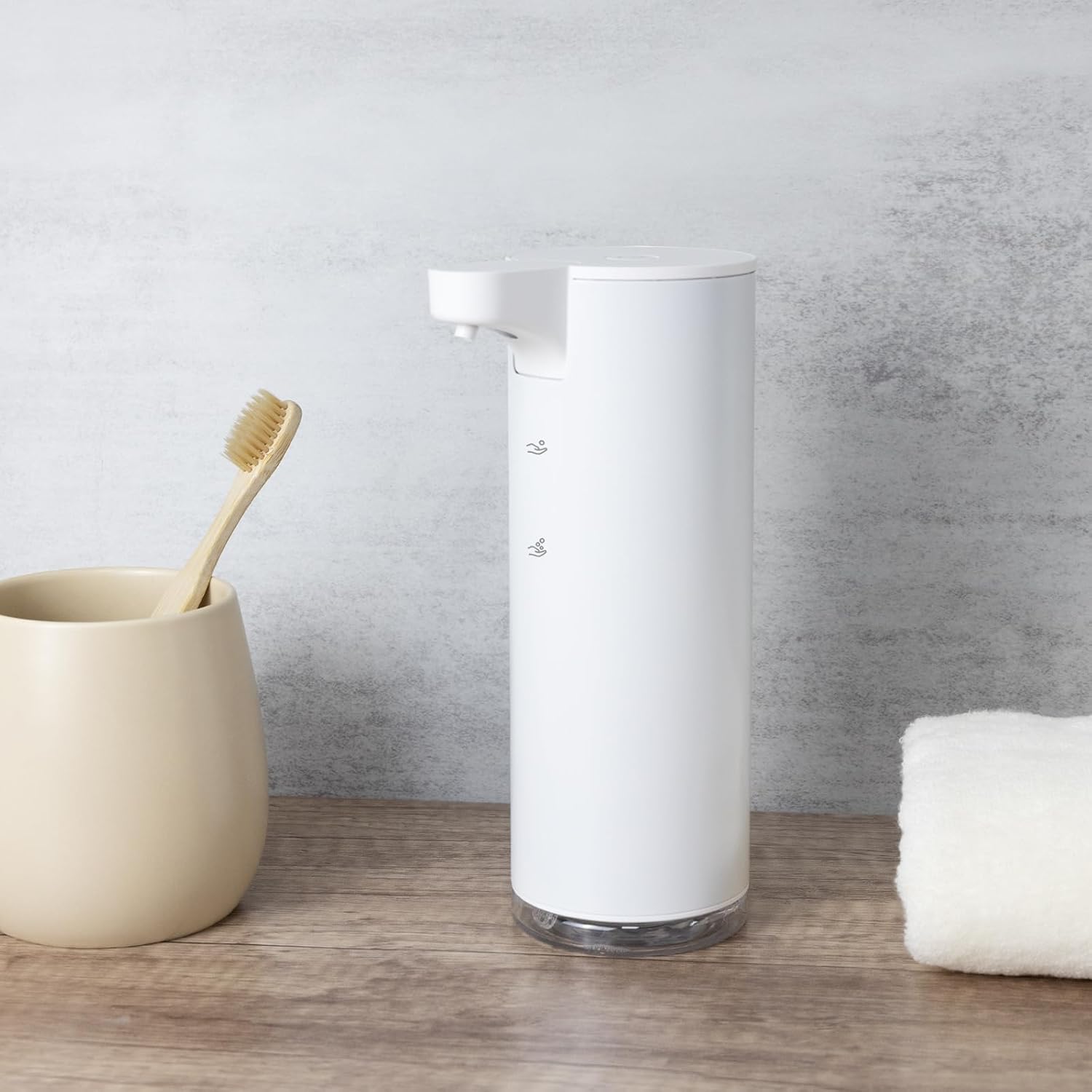 LAOPAO Automatic Soap Dispenser Foaming: Rechargeable Touchless Soap Dispenser Stainless Steel Foam Soap Dispenser for Bathroom Hand Soap Pump for Kitchen Xmas Gift, 9oz, White