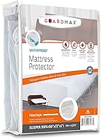 Vista 1 de Guardmax Jersey Knitted Sleeper Sofa Size Mattress Protector - Waterproof & Dust Mite Proof Mattress Cover with Stretchable Pockets - Soft