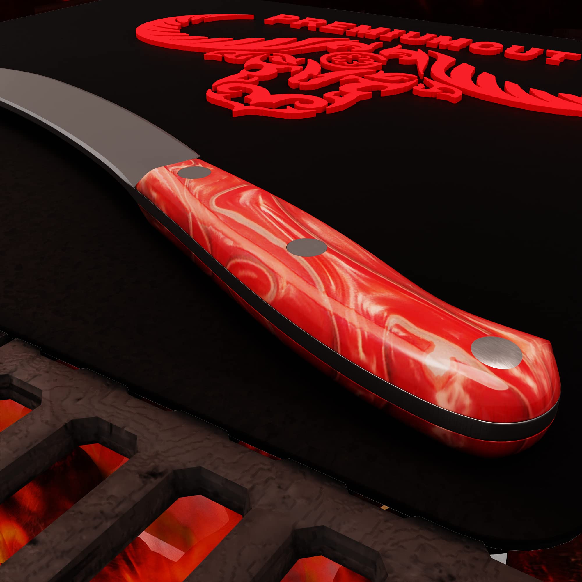 Giesser seit 1776 - Made in Germany - Spickmesser 10 cm Red Diamond, PremiumCut Office No 1, Officemesser Acryl rot, rostfrei, deutsches scharfes Messer