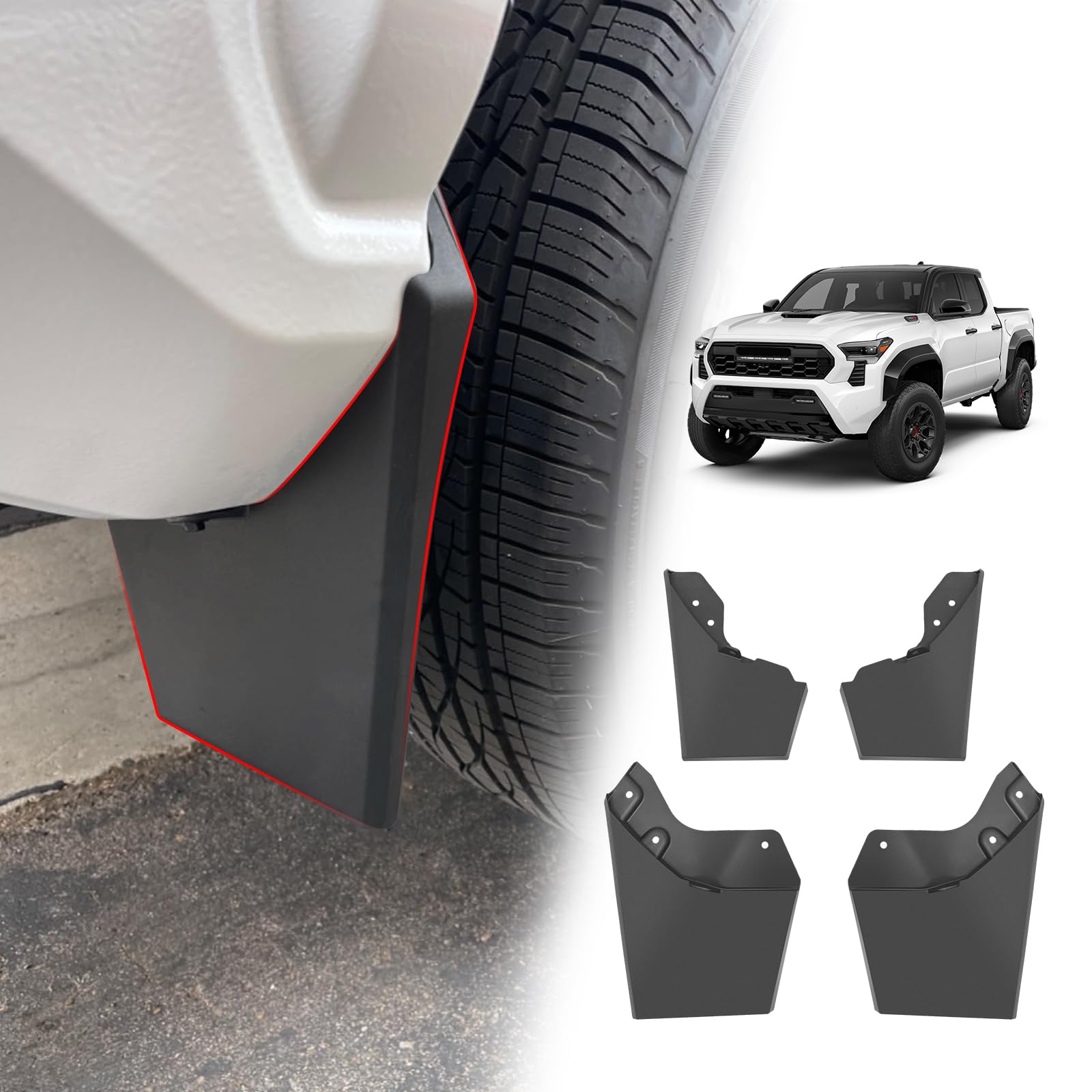 A-Premium Set Of 4PCS Mud Flaps Splash Guards Mudguards Mudflaps With Hardware Kits Accessories