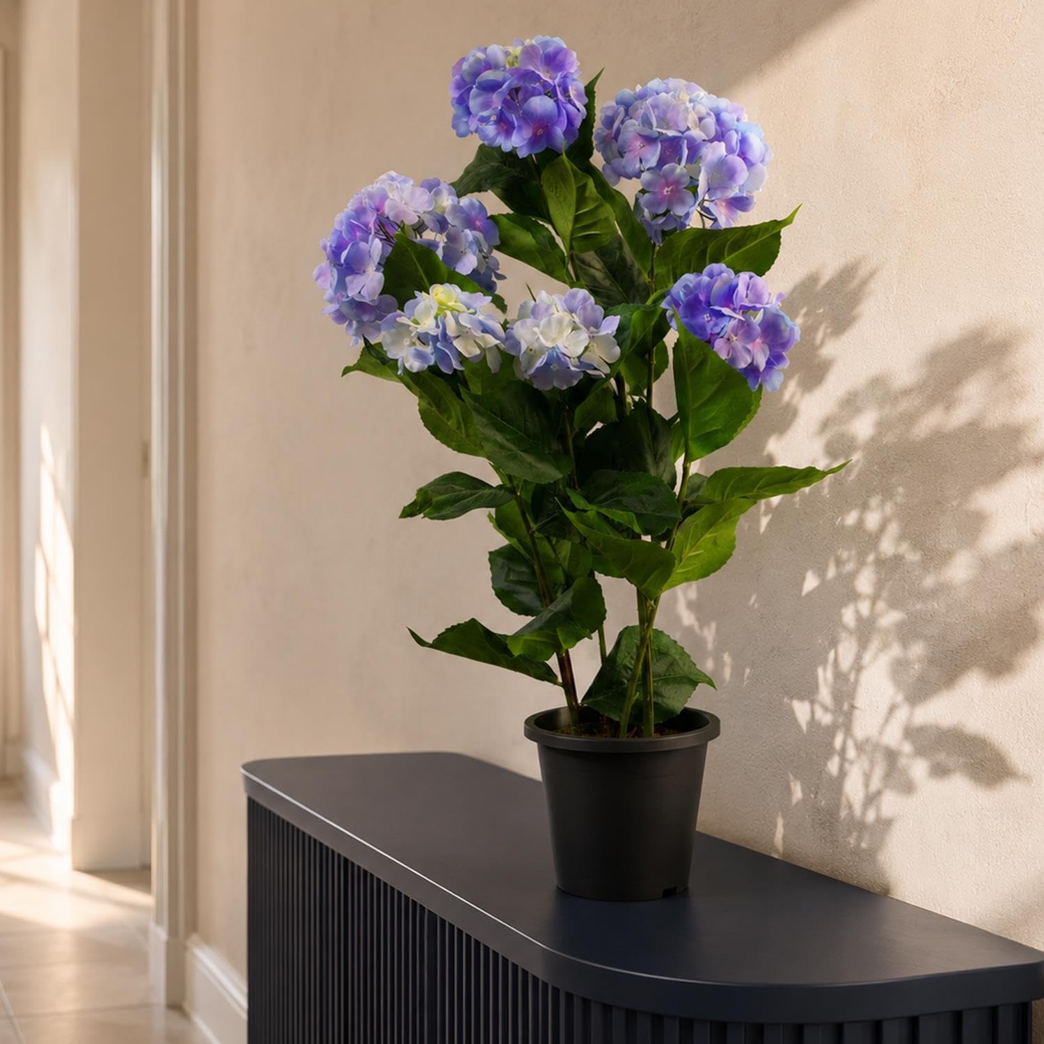 Blue Pirate Blue Artificial Large Hydrangea Plant Flowering Bush Botanik