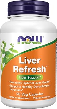 NOW Foods Supplements, Liver RefreshTM with Milk Thistle Extract and unique Herb-Enzyme blend, 90 Veg Capsules