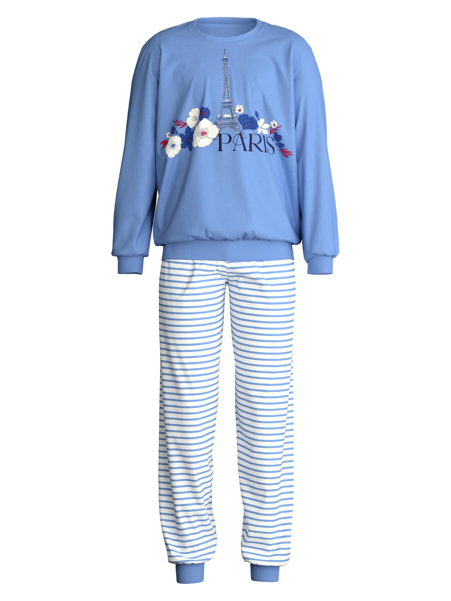 CALIDA Kids Bündchen-Pyjama Kinder | Schlafanzug aus Baumwolle, atmungsaktiv, pflegeleicht, mit weichen Bündchen