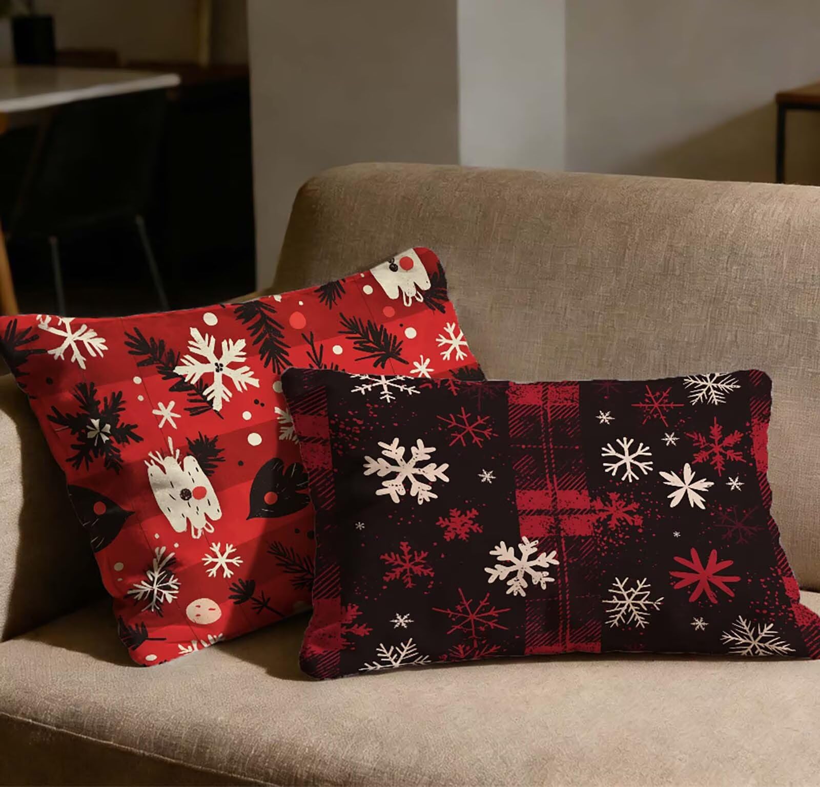 Taie oreiller 50x70 lot de 2 housse de coussin rouge velours lit canape
