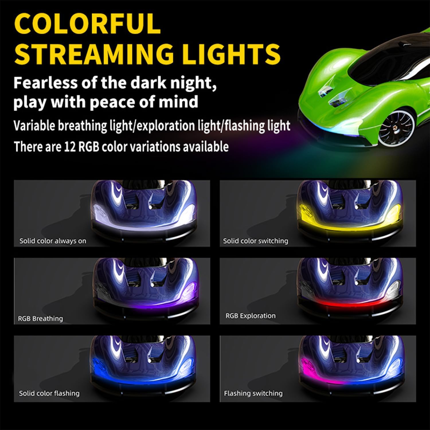 1:20 Scale Remote Control Drift Car 4WD 2.4GHz Racing Sport Toy RC Car with LED Lights, Racing and Drift Wheels (Blue)