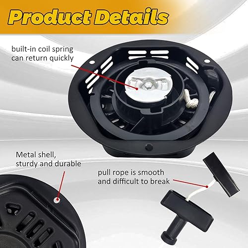 Miniatura 6 de WOTIAN Arrancador de retroceso Compatible con Champion 212cc 196cc 224cc Conjunto de arranque de tracción Partes de generador 3500w 4000w