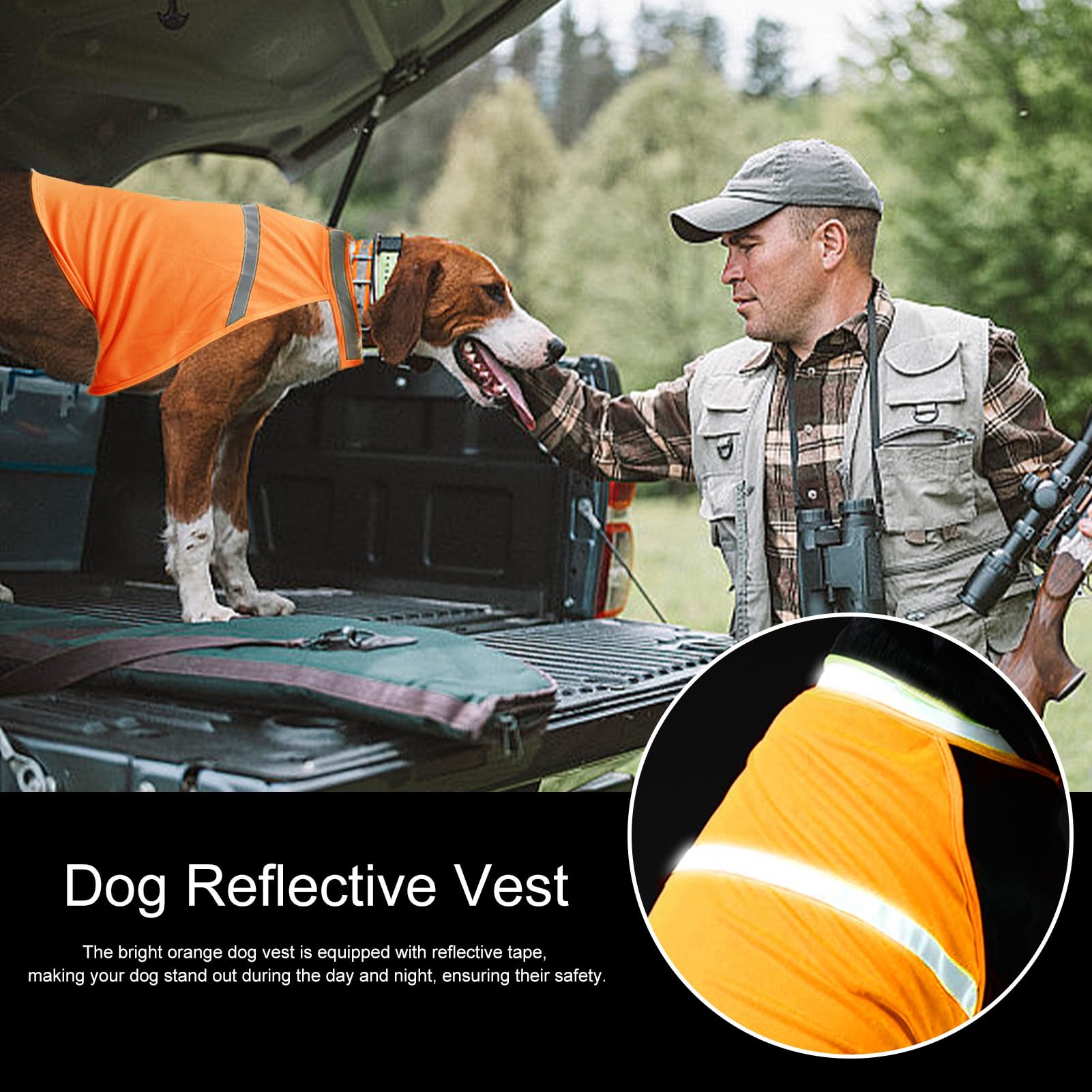 Gilet di sicurezza per cani,Gilet traspirante per visibilità del cane arancione regolabile fluorescente | da caccia per cani, articoli per animali domestici leggeri per passeggiate, attivi