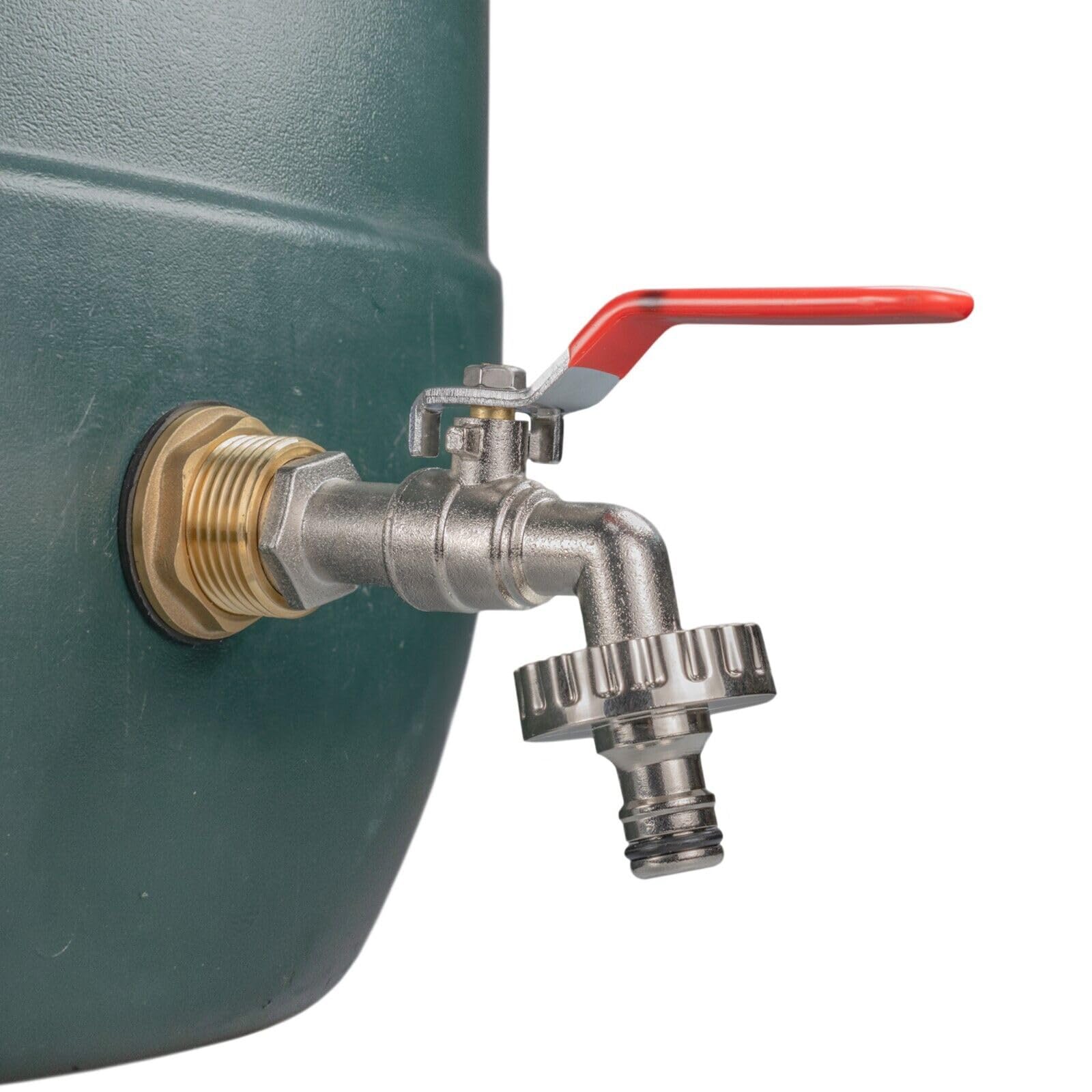 1" Brass Metal Lever Water Butt Replacement Tap with Quick Hosepipe Outlet – Durable Bib Tap for Garden Watering and Irrigation Systems (Lever tap (Quick Connector))
