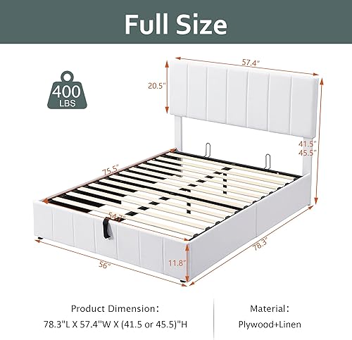 Merax Gas Lift Up Storage Platform Bed - Thumbnail 3